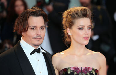 Actor Johnny Depp and actress Amber Heard at the 72nd Venice Film Festival