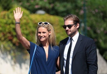 TV conductor Michelle Hunziker at the 72nd Venice Film Festival