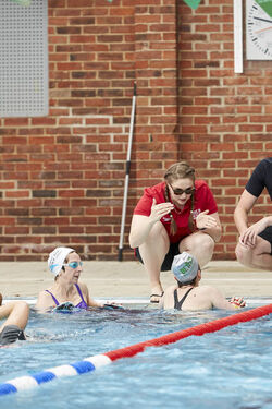 Kirsty Gallacher at Speedo Dive In event London Fields Lido.
