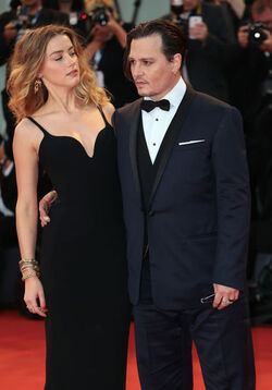 Actor Johnny Depp and actress Amber Heard at the 72nd Venice Film Festival