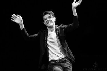 Pianist Ezio Bosso at the Toniolo theater on 22 April 2016 in Mestre Venice Italy