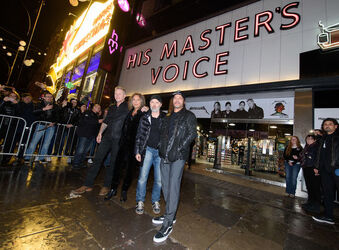 Metallica arrive at HMV in London at midnight for album signing