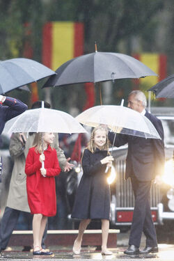 Spanish Royals Attend The National Day Military Parade