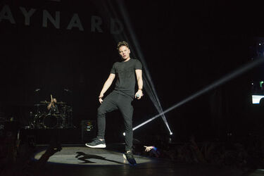 Singer Conor Maynard performs on stage in Glasgow.