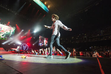 Bradley Simpson of The Vamps performs on stage at Glasgow s SEE Hydro