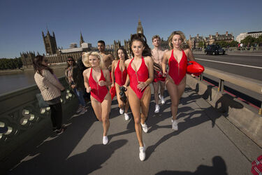 Love Island winner Amber Davies channels her inner Baywatch Babe