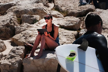 Gal Gadot seen relaxing on Dolphinarium Beach