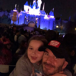 The Beckham s enjoy a family day at Disneyland.