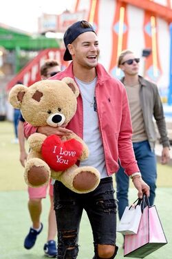 Love Island Heartthrob Chris Hughes Visits The Beach at Brent Cross London
