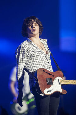 Bradley Simpson of The Vamps performs on stage at Glasgow s SEE Hydro