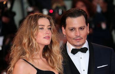 Actor Johnny Depp and actress Amber Heard at the 72nd Venice Film Festival