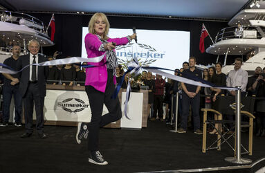 Ab Fab star Joanna Lumley helps kick off the London Boat Show