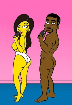Kim Kardashian and Kanye West Simpsonized BEST SHOTS EVER by artist aleXsandro Palombo