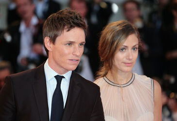 Actor Eddie Redmayne and publicist Hanna Bagshawe at the 72nd Venice Film Festival