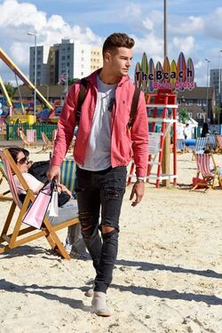 Love Island Heartthrob Chris Hughes Visits The Beach at Brent Cross London