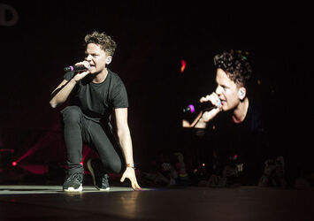 Singer Conor Maynard performs on stage in Glasgow.