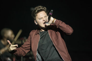 Singer Conor Maynard performs on stage in Glasgow.