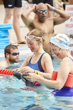 Kirsty Gallacher at Speedo Dive In event London Fields Lido.