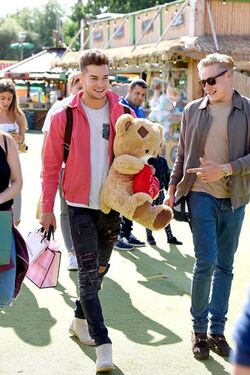 Love Island Heartthrob Chris Hughes Visits The Beach at Brent Cross London