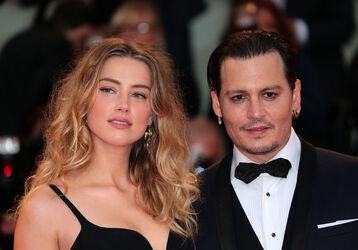 Actor Johnny Depp and actress Amber Heard at the 72nd Venice Film Festival