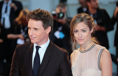 Actor Eddie Redmayne and publicist Hanna Bagshawe at the 72nd Venice Film Festival