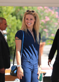 TV conductor Michelle Hunziker at the 72nd Venice Film Festival