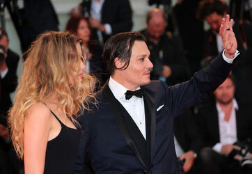 Actor Johnny Depp and actress Amber Heard at the 72nd Venice Film Festival