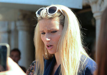 TV conductor Michelle Hunziker at the 72nd Venice Film Festival
