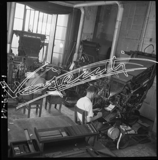 Il Giornale di Vicenza : Tipografia. pellicola - negativo bianco e nero fto mm 60x60