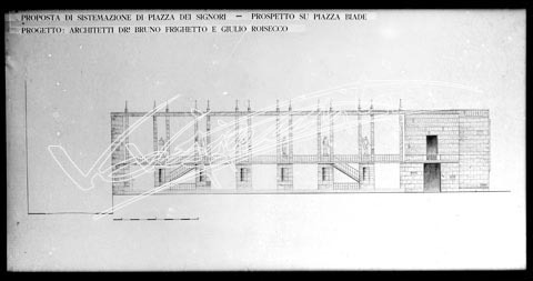 Piazza dei Signori. lastra di vetro - negativo bianco e nero fto mm 130x180