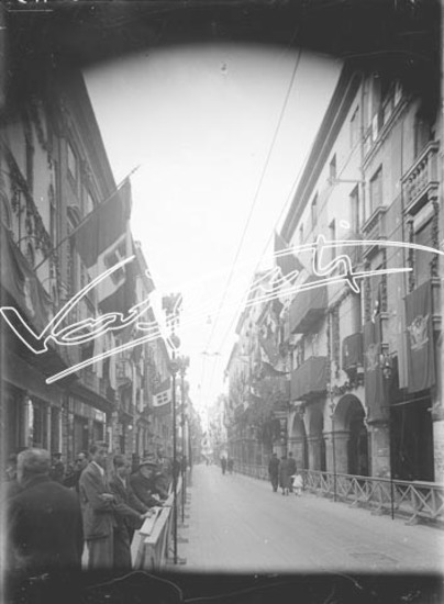 Corso Principe Umberto. lastra di vetro - negativo bianco e nero fto mm 130x180