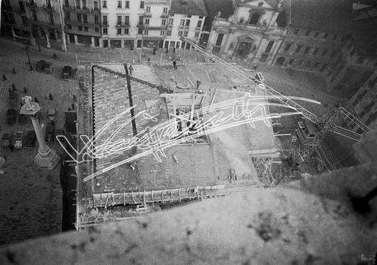 Piazza Biade: Municipio di Vicenza. pellicola - negativo bianco e nero fto mm 90x120