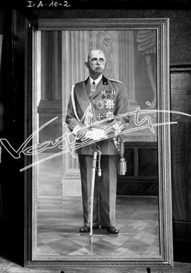 Vittorio Emanuele III. lastra di vetro - negativo bianco e nero fto mm 130x180