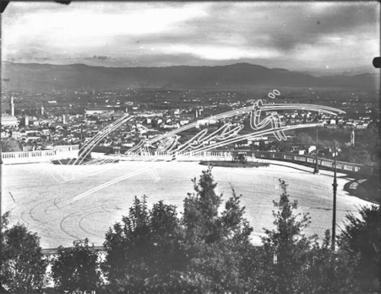 Piazzale della Vittoria. lastra di vetro - negativo bianco e nero fto mm 210x270