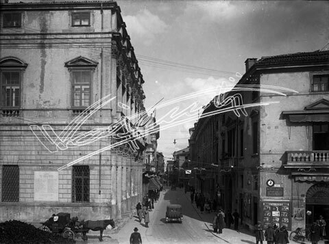 Corso Principe Umberto. lastra di vetro - negativo bianco e nero fto mm 130x180