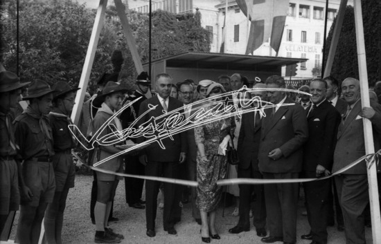 Fiera Campionaria di Vicenza 1955 : Inaugurazione. Pellicola - negativo bianco e nero f.to mm 24X36