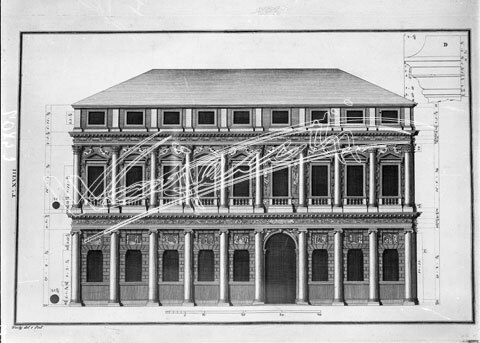 Palazzo Barbarano Porto. lastra di vetro - negativo bianco e nero fto mm 180x240