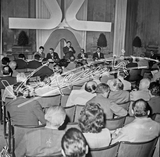 Fiera Campionaria di Vicenza 1963 : Inaugurazione. Lastra di vetro - negativo bianco e nero fto mm 130X180