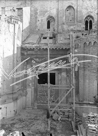 Cattedrale di Vicenza : Restauro 1945-1950. lastra di vetro - negativo bianco e nero fto mm 130x180