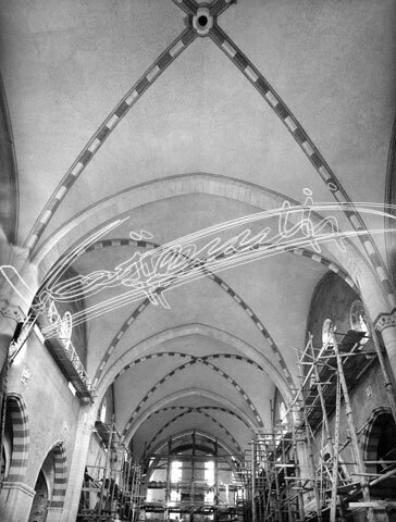 Cattedrale di Vicenza : Restauro 1945-1950. Stampa su carta fotografica bianco e nero fto mm 180x240