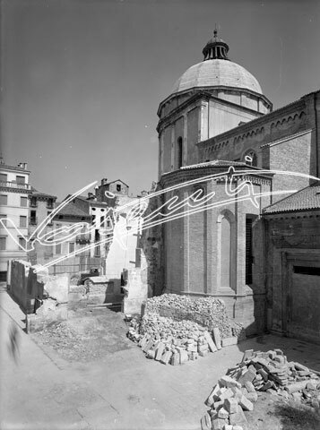 Cattedrale di Vicenza : Restauro 1945-1950. lastra di vetro - negativo bianco e nero fto mm 180x240