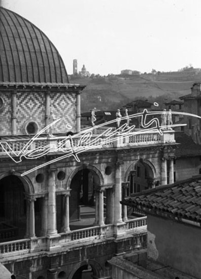 Basilica Palladiana. lastra di vetro - negativo bianco e nero fto mm 130x180