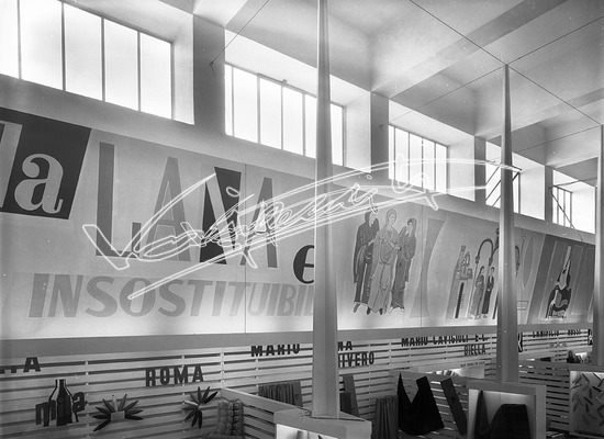 Fiera Campionaria di Vicenza 1950 : Padiglione della lana. lastra di vetro - negativo bianco e nero fto mm 180x240