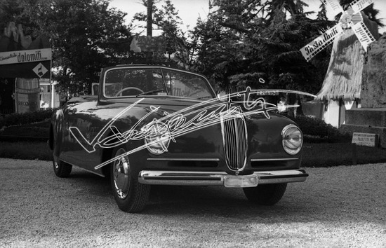 Fiera Campionaria di Vicenza 1949 : Cabriolet Lancia. Pellicola - negativo bianco e nero f.to mm 24X36