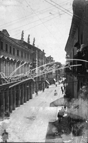 Vicenza : Corso Fogazzaro. cartoncino fto 86x136 mm stampa fotografica bianconero