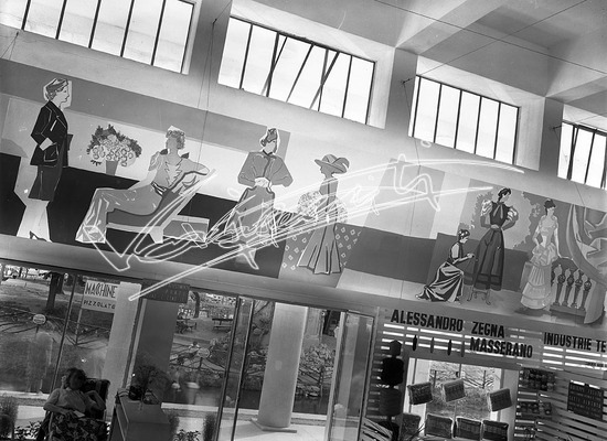 Fiera Campionaria di Vicenza 1950 : Padiglione della lana. lastra di vetro - negativo bianco e nero fto mm 180x240