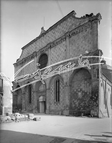 Cattedrale di Vicenza : Restauro 1945-1950. lastra di vetro - negativo bianco e nero fto mm 180x240