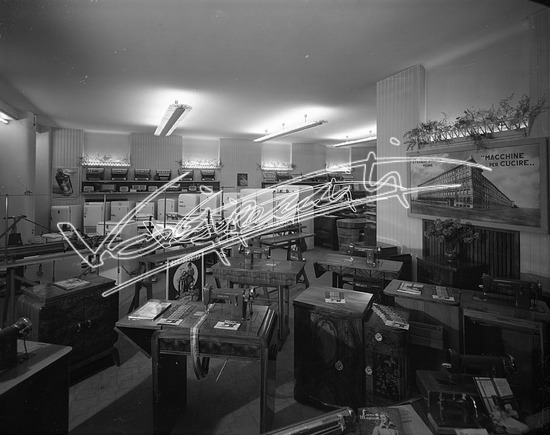 Negozio Zuccato. Lastra di vetro - negativo bianco e nero fto mm 240X300