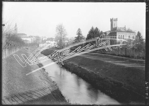 Vicenza : Fiume Bacchiglione. lastra di vetro - negativo bianco e nero fto mm 130x180