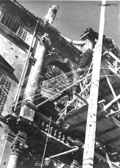 Chiesa di San Vincenzo : Restauro 1947. Stampa su carta fotografica bianco e nero fto mm 180x240